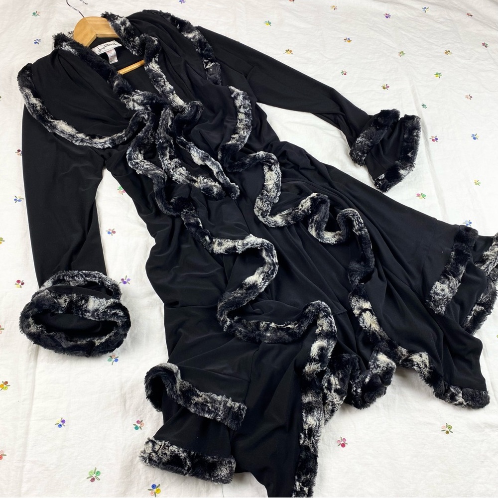 Vintage Joseph Ribkoff black draped ruffled duster - Picture 8 of 10
